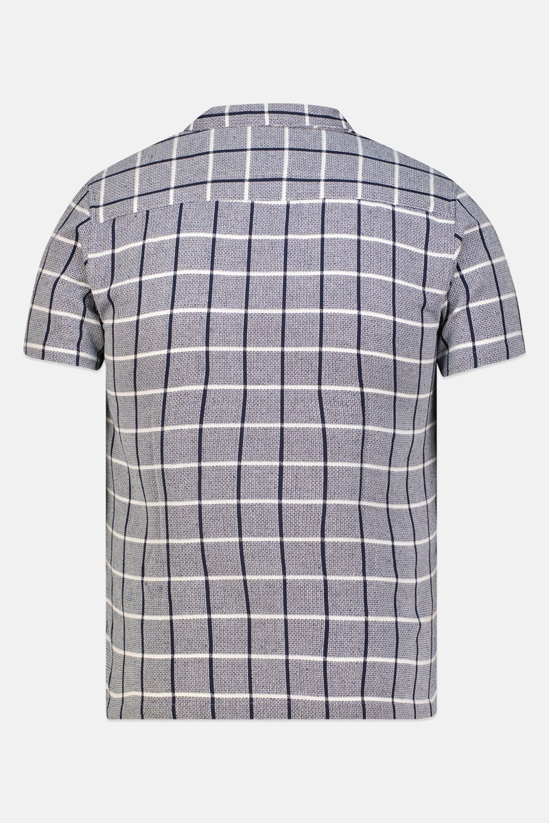 Threadbare Men Regular Fit Windowpane Short Sleeve Casual Shirt, Multicolor - Image 2